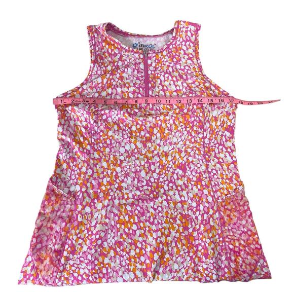 IBKUL Zip Neck Tennis Dress With Shorts UPF 50+ Sleeveless Size Large Pickleball - Picture 9 of 16